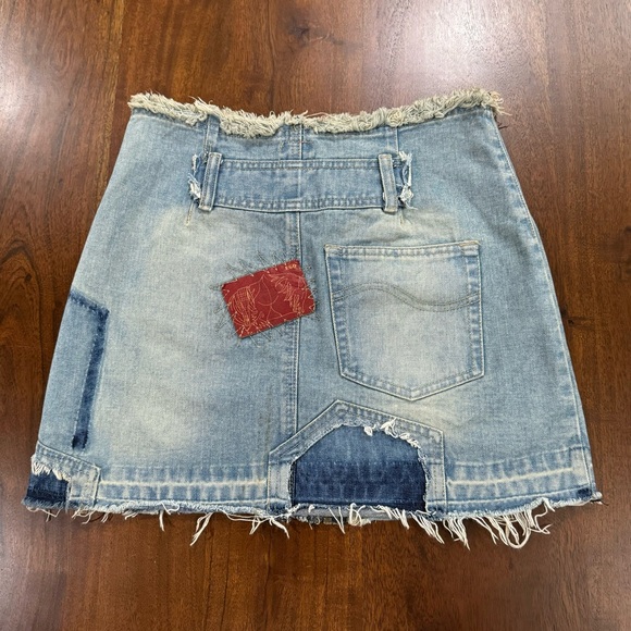 Vintage Style Reworked Grunge Punk Patchwork Chain Skirt Size Large - Picture 2 of 5